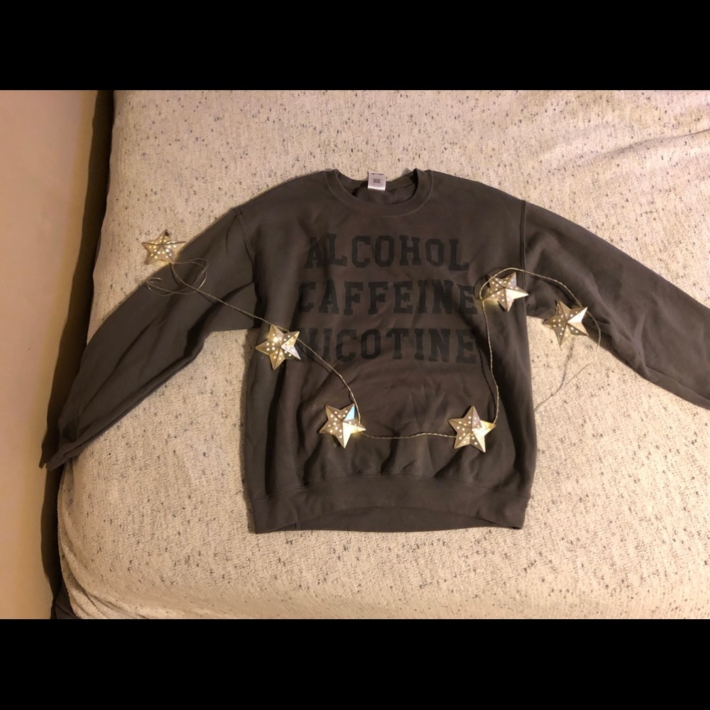 Alcohol, Caffiene, Nicotine Graphic Crewneck